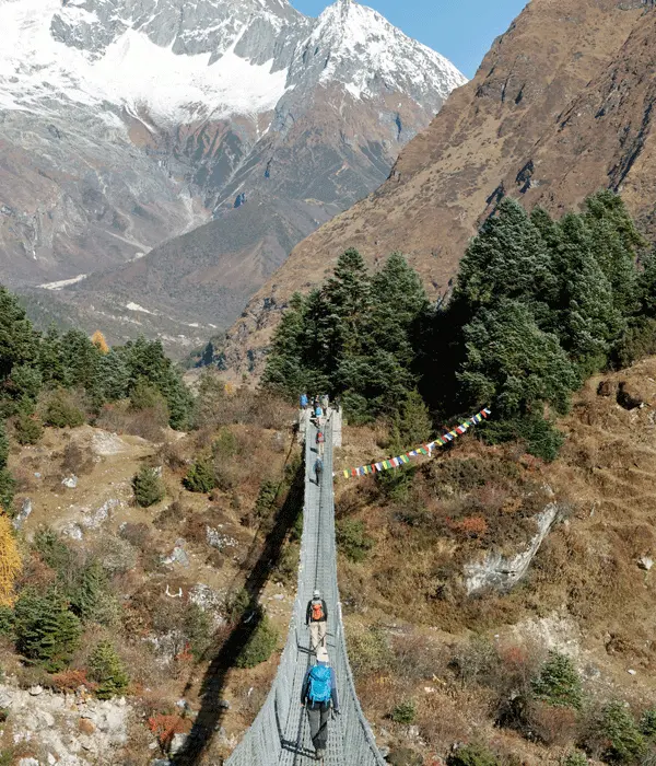 Suspension bridge en route to Samagaun