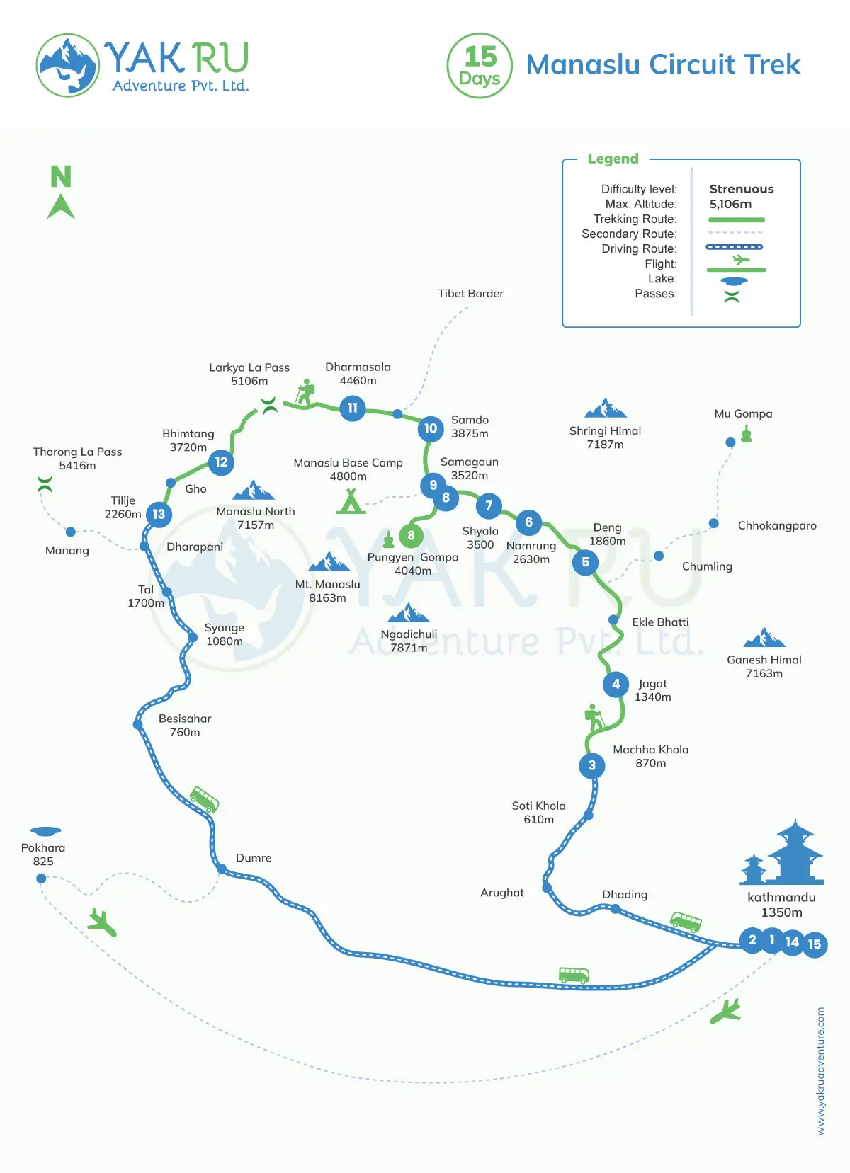 Manaslu-Circuit-Trek-Map
